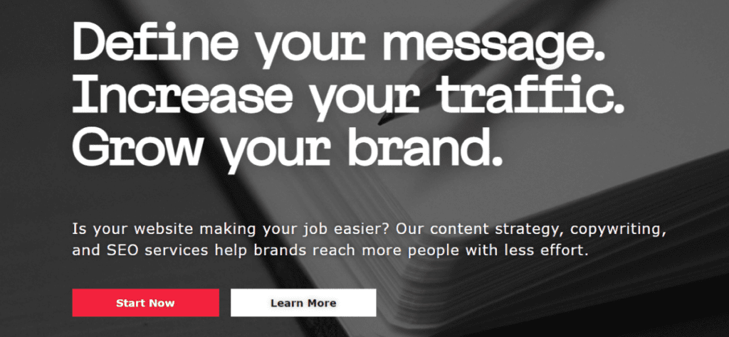 Homepage of This Blank Page: Brand Voice & Content Strategy Agency