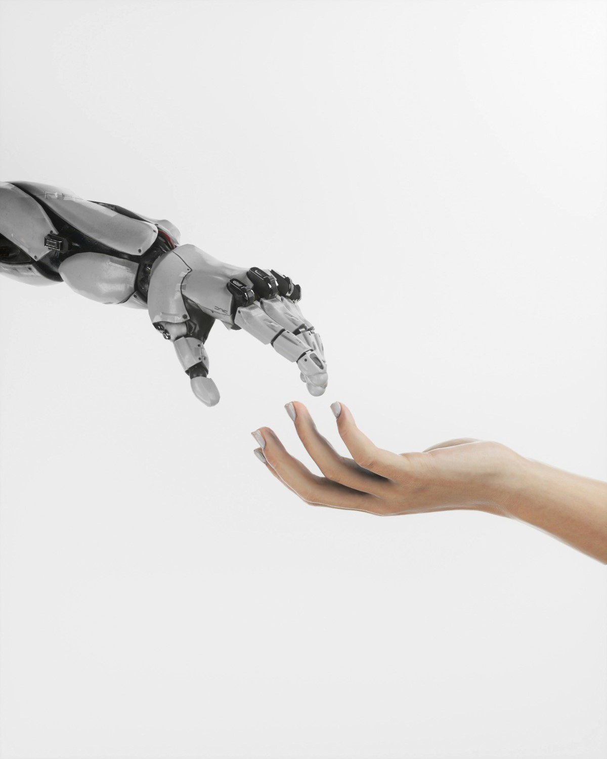 AI Hand reaching for a human hand